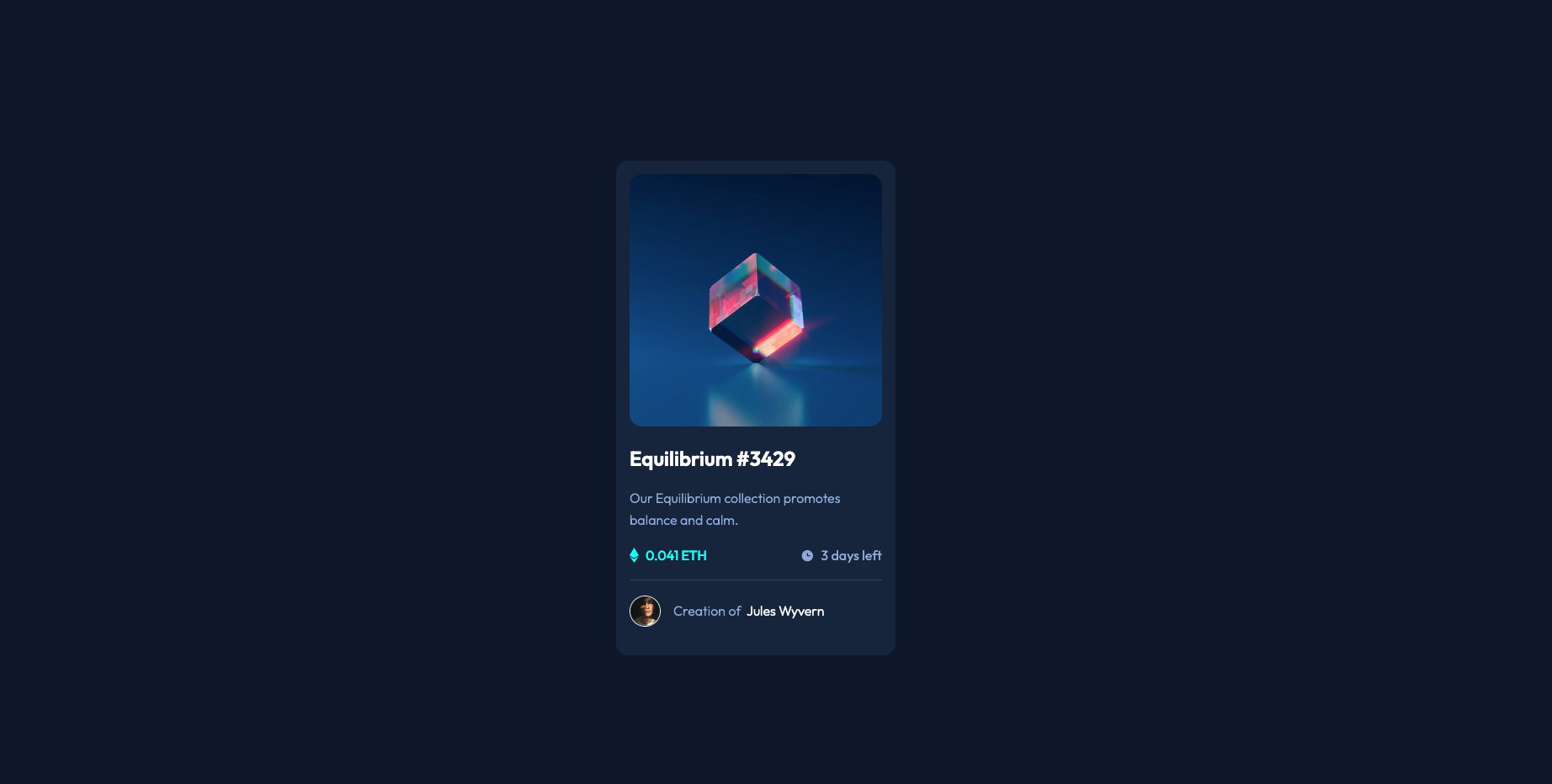 screenshot of nft preview card